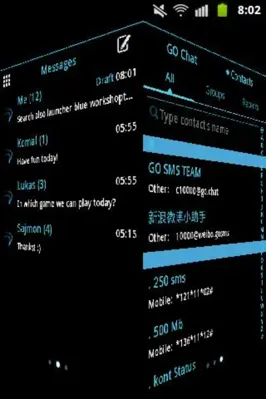 GO SMS Pro Theme Ice Minimal android App screenshot 2