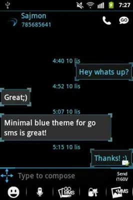 GO SMS Pro Theme Ice Minimal android App screenshot 3